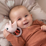 Sensory rattle w/teether | Birdee - Powder