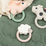 Sensory rattle w/teether | Pigee - Colour mix