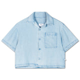 cropped shirt - bleached blue