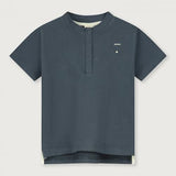 Baby Shortsleeve Henley Tee Blue Grey