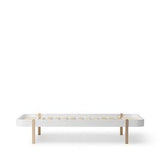 Wood Lounger bed, 90x200 cm, white/oak