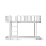 Wood Original low loft bed 138 cm, 90x200 cm, white