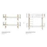 Wood Conversion kit 2 Original beds to bunk bed, white/oak