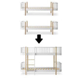 Wood Conversion kit 2 Original beds to low bunk bed, white/oak