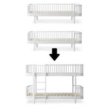 Wood Conversion kit 2 Original day beds to low bunk bed, white