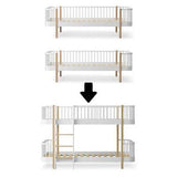 Wood Conversion kit 2 Original day beds to low bunk bed, white/oak
