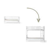Seaside Conversion kit Classic junior day bed/low loft bed to Bunk bed w/ slant ladder
