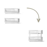 Wood Conversion kit Mini+ 2 junior beds to low bunk bed, white