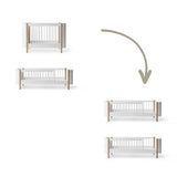 Wood Conversion kit Mini+ cot bed incl. junior kit & sibling kit to 2 junior beds, white/oak