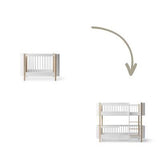 Wood Conversion kit Mini+ cot bed incl. junior kit to low bunk bed, white/oak