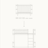 Wood Conversion kit Mini+ cot bed incl. junior kit to low loft bed, white