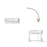 Wood Conversion kit Mini+ junior bed to low loft bed, white