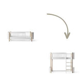 Wood Conversion kit Mini+ junior bed to low loft bed, white/oak