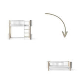 Wood Conversion kit Mini+ low loft bed to junior bed, white/oak