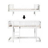 Wood Conversion kit Original bed/junior bed/junior day bed to low loft bed 138 cm, white