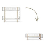 Wood Conversion kit Original bunk bed ladder bed end to day bed, white/oak