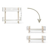 Wood Conversion kit Original bunk bed ladder end to 2 beds, white/oak