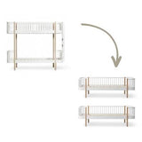 Wood Conversion kit Original bunk bed ladder end to 2 day beds, white/oak
