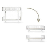 Wood Conversion kit Original bunk bed to 1 bed and 1 day bed, white