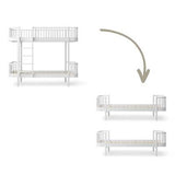 Wood Conversion kit Original bunk bed to 2 beds, white