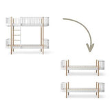 Wood Conversion kit Original bunk bed to 2 beds, white/oak
