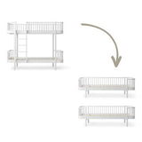 Wood Conversion kit Original bunk bed to 2 day beds, white
