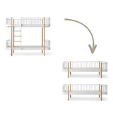 Wood Conversion kit Original bunk bed to 2 day beds, white/oak
