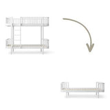 Wood Conversion kit Original bunk bed to bed, white