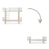 Wood Conversion kit Original bunk bed to bed, white/oak