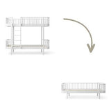 Wood Conversion kit Original bunk bed to day bed, white