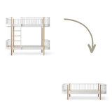 Wood Conversion kit Original bunk bed to day bed, white/oak