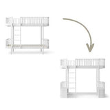 Wood Conversion kit Original bunk bed to loft bed, white