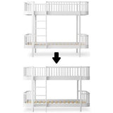 Wood Conversion kit Original bunk bed to low bunk bed, white