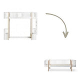 Wood Conversion kit Original loft bed ladder bed end to day bed, white/oak