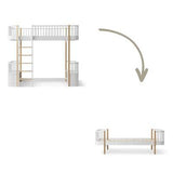 Wood Conversion kit Original loft bed to bed, white/oak