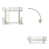 Wood Conversion kit Original loft bed to day bed, white/oak