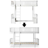 Wood Conversion kit Original loft bed to low bunk bed, white