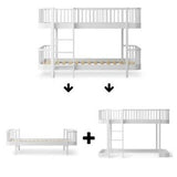 Wood Conversion kit Original low bunk bed to 1 bed and 1 low loft bed 138 cm, white