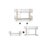 Wood Conversion kit Original low bunk bed to 1 bed and 1 low loft bed 138 cm, white/oak