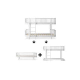 Wood Conversion kit Original low bunk bed to 1 day bed and 1 low loft bed 138 cm, white