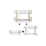 Wood Conversion kit Original low bunk bed to 1 day bed and 1 low loft bed 138 cm, white/oak