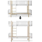Wood Conversion kit Original low bunk bed to bunk bed, white/oak