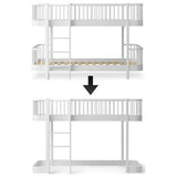 Wood Conversion kit Original low bunk bed to low loft bed 138cm, white