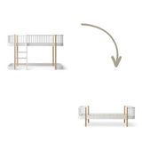 Wood Conversion kit Original low loft bed 128/138 cm to bed, white/oak