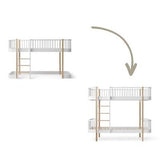 Wood Conversion kit Original low loft bed 128/138 cm to bunk bed, white/oak