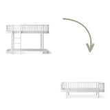 Wood Conversion kit Original low loft bed 128/138 cm to day bed, white