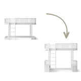 Wood Conversion kit Original low loft bed 128/138 cm to loft bed, white
