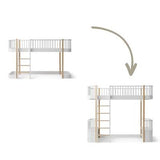 Wood Conversion kit Original low loft bed 128/138 cm to loft bed, white/oak