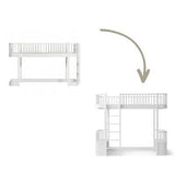 Wood Conversion kit Original low loft bed ladder bed end to loft bed ladder front, white