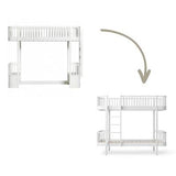 Wood Conversion kit Original low loft bed/Loft bed ladder bed end to bunk bed ladder front, white